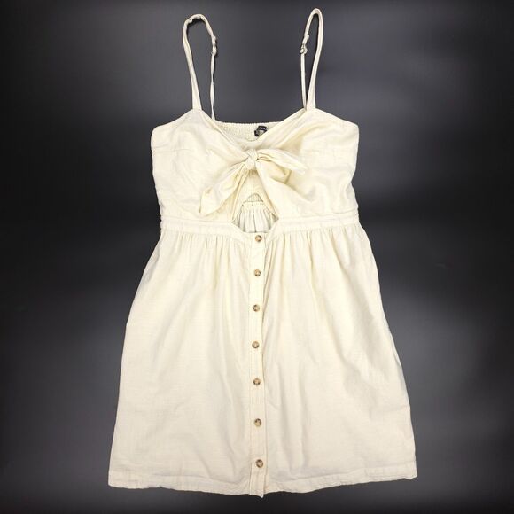 ABERCROMBIE Smocked Mini Dress Romantic Old Money Cottagecore Soft Girl Boho XLT - Picture 1 of 8